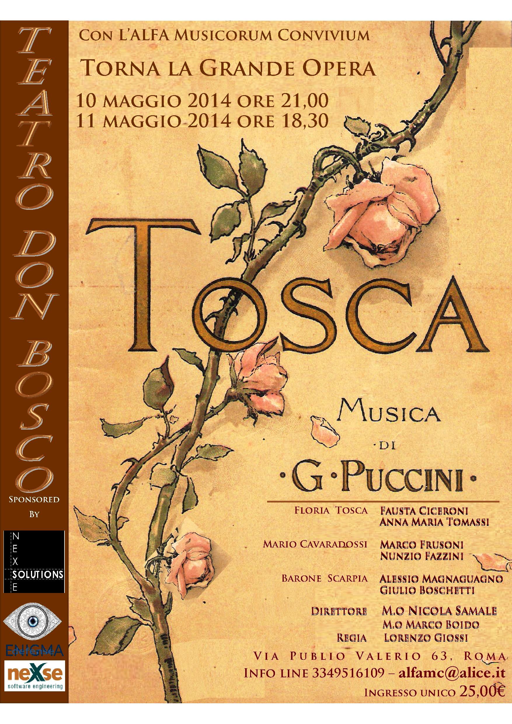 La Tosca Di Giacomo Puccini Dal 9 Al 21maggio 2014 Al Teatro Don Bosco ...